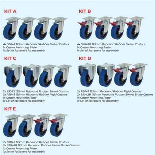 350L Rotationally Moulded Tub Castor Kit