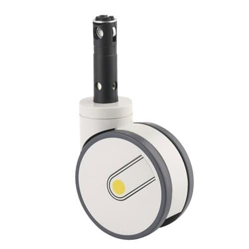 Integral Twin Swivel Castor with Central Total Lock  - 2946USX150R26-28S45 RAL9002 4xM8