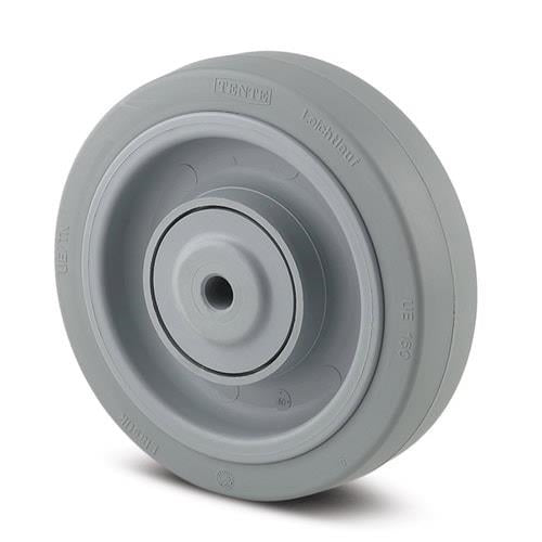 Elastech 160x46mm 12mm Axle Grey Elastic Rubber Wheel – 300kg Capacity