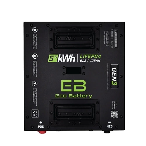 Eco Battery Gen 3 Lithium Golf Cart Battery - 51v 105Ah Cube - 12 year Warranty