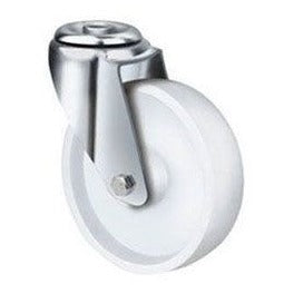 Team Systems TE22NNP100H - S/S 1- 80- 290kg White Nylon - 100mm Ny Wheel, 12mm Bolt Hole Ss