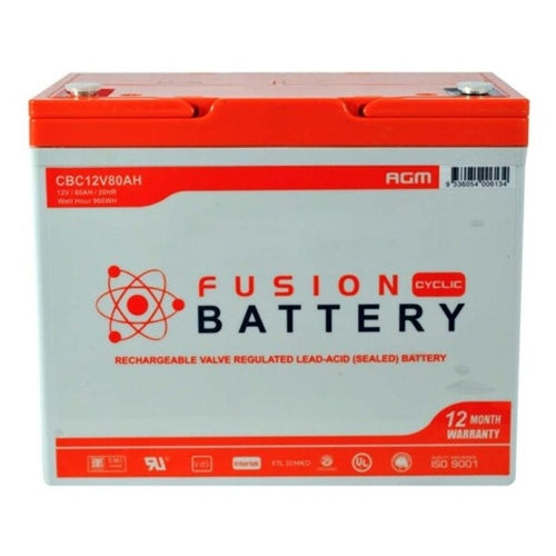 CBC12V80AH Fusion AGM 12V Deep Cycle Battery