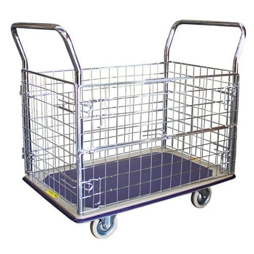 Single Deck 910x610mm Caged Platform Trolley
