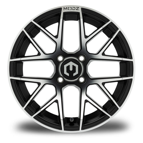 MODZ® Mag Wheel - Matrix (K11) - Gunmetal with Machined Face (14x7") Fitted with Odyssey 215/35-14" Tyre