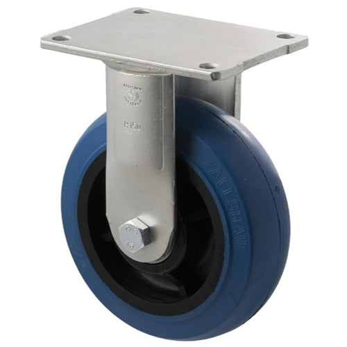 Fallshaw OBQ150/HZFN - 150mm - Hi-Res Blue Rubber - Precision Bearing - NA Fixed Plate Castor - 400kg
