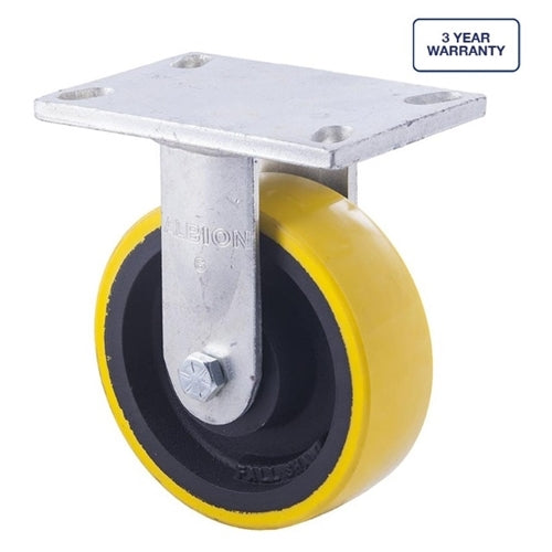 Fallshaw XUQ150/XZF - 150mm - PU on Cast Iron - ISO Fixed Plate Castor - 1000kg
