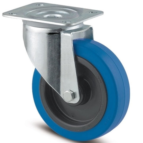 Tente 3470UFR125P62B - Alpha 125mm Blue Elastic Swivel Plate P62