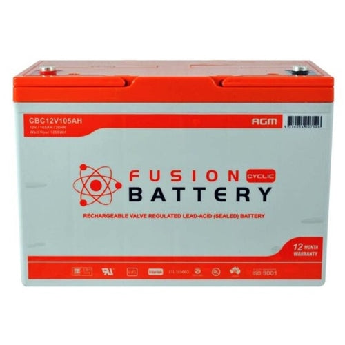 CBC12V105AH Fusion AGM 12V Deep Cycle Battery