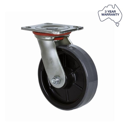 Fallshaw HUR150/HZP - 150mm - PU on Nylon Wheel - Roller Bearing - Swivel Castor - 450kg
