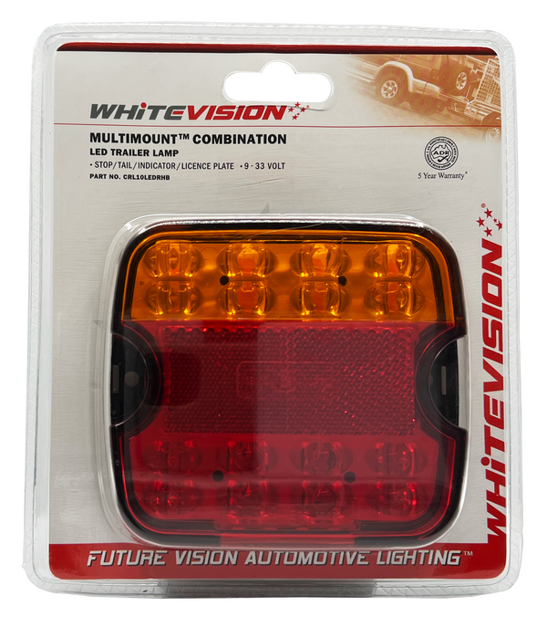 Whitevision 10 Series Right Hand LED Combo Trailer Lamp - Stop / Tail / Indicator / License Plate