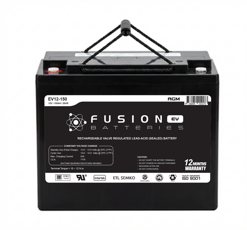 EV12-150 Fusion Electric Vehicle 12V Deep Cycle Battery