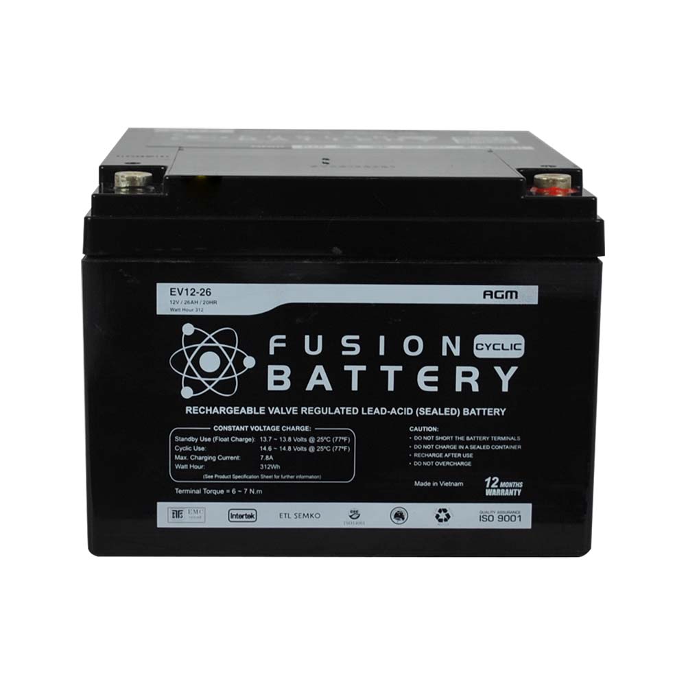 EV12-26 Fusion Electric Vehicle 12V Deep Cycle Battery