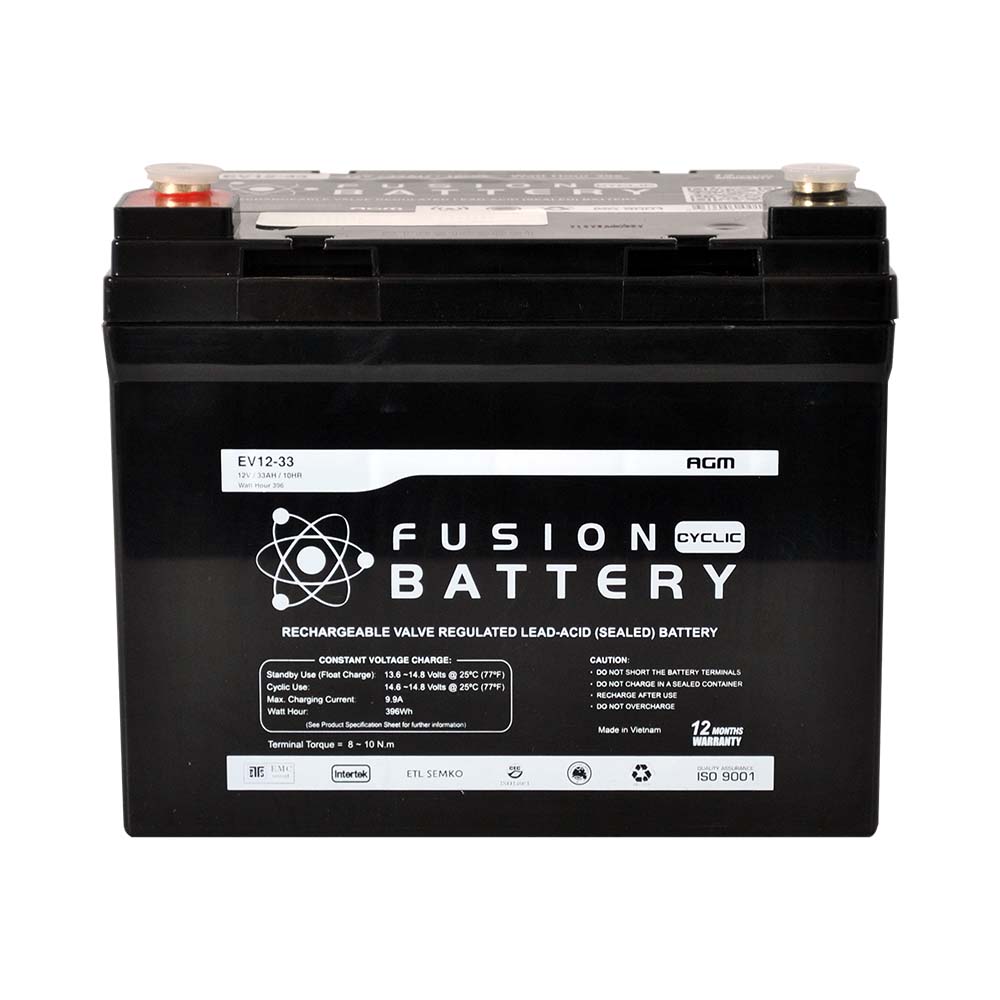 EV12-33 Fusion Electric Vehicle 12V Deep Cycle Battery