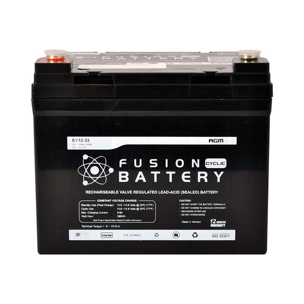 EV12-33 Fusion Electric Vehicle 12V Deep Cycle Battery