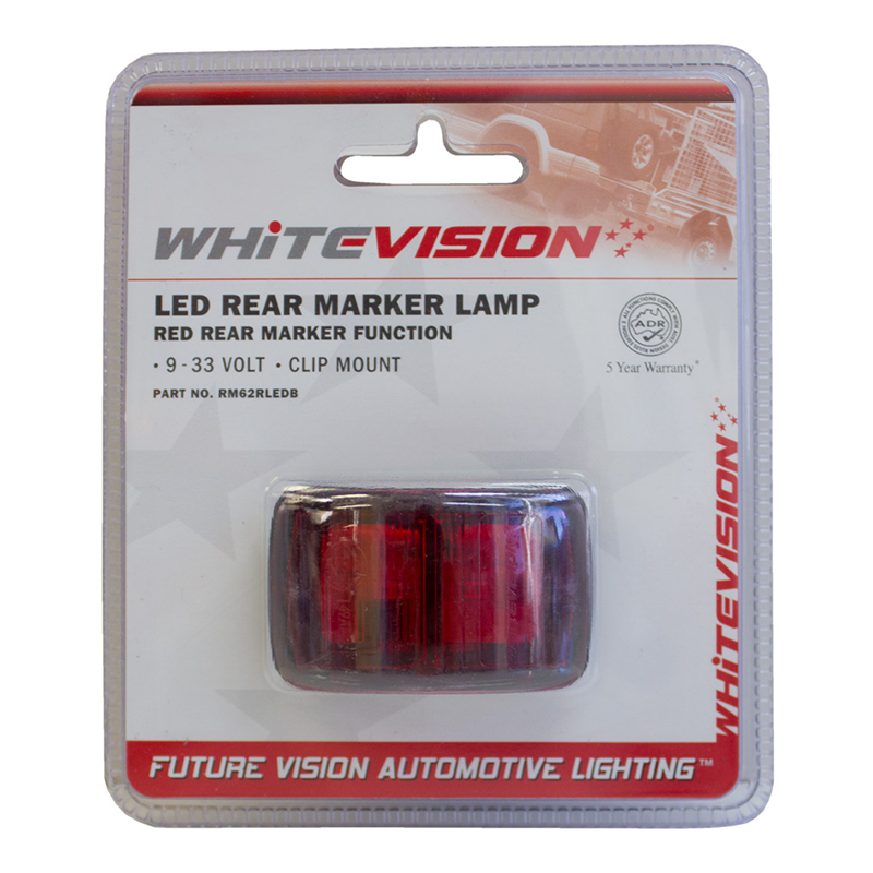 Whitevision Red Rear Marker 9-33V 0.5m Cable
