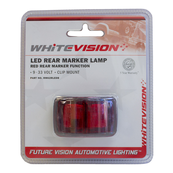Whitevision Red Rear Marker 9-33V 0.5m Cable