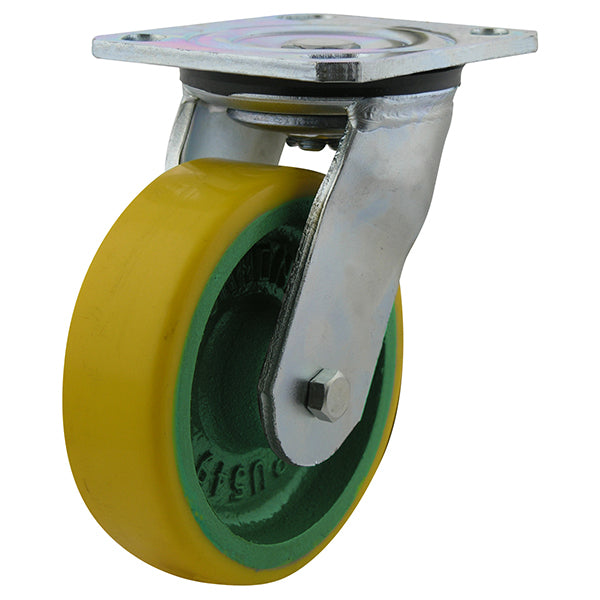 125mm Polyurethane Tyred Cast Iron Centred Wheel 330kg Capacity Castor (S5548)