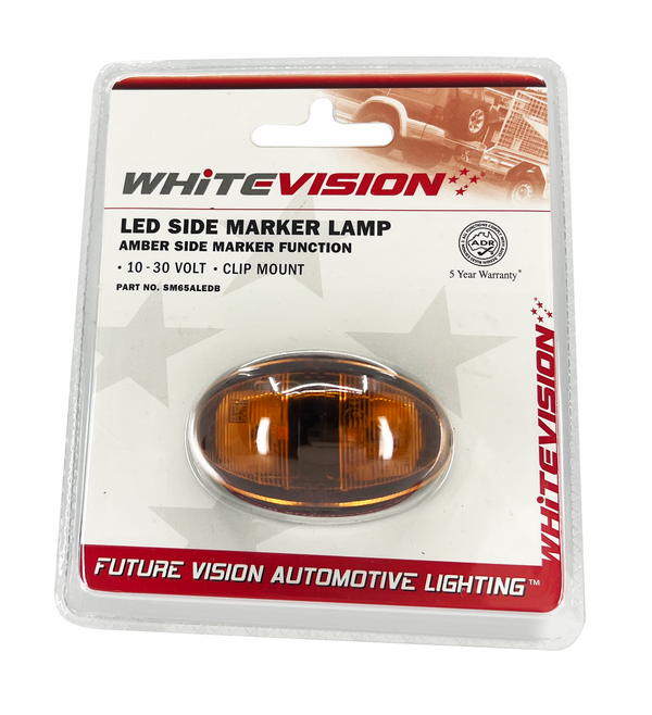 Whitevision Amber Side Marker 9-33V 0.5m Cable (AMBER LENS)