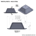 130 x 130mm Square Mild Steel Stillage/Pallet Feet (STILLFEET2)