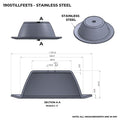 137mm Round Stainless Steel Stillage/Pallet Feet (STILLFEET5)