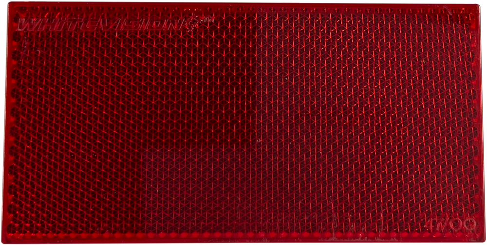 Whitevision Red Reflector Welded White - Self Adhesive 100x50x6.5mm