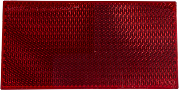 Whitevision Red Reflector Welded White - Self Adhesive 100x50x6.5mm
