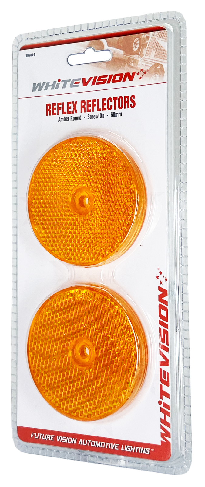 Whitevision Amber Round 60mm Reflector - Screw Mount