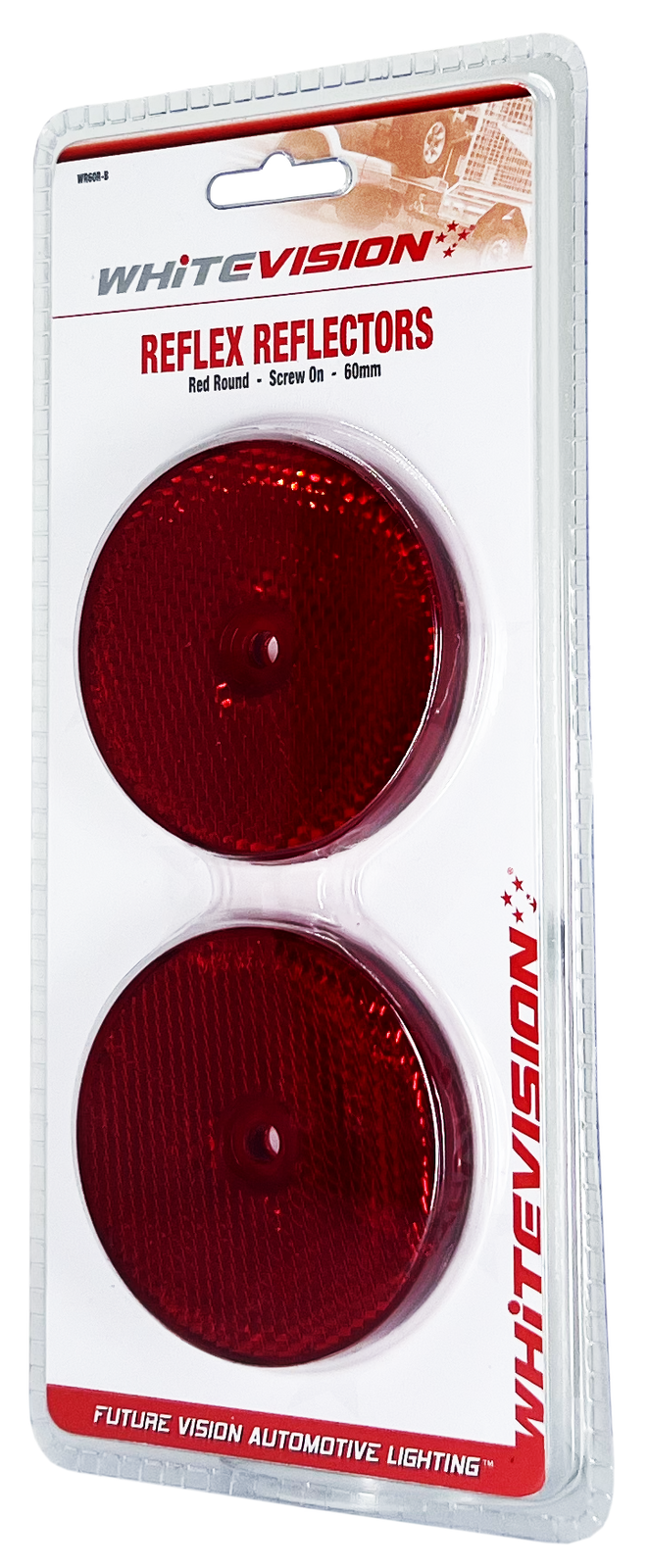 Whitevision Red Round 60mm Reflector - Screw Mount