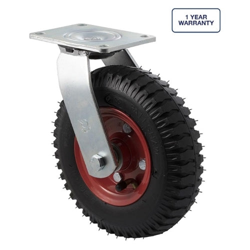 Fallshaw YSLUG250/YZPN - 220x54mm - Pneumatic - Steel Rim - ISO Swivel Plate - 120kg