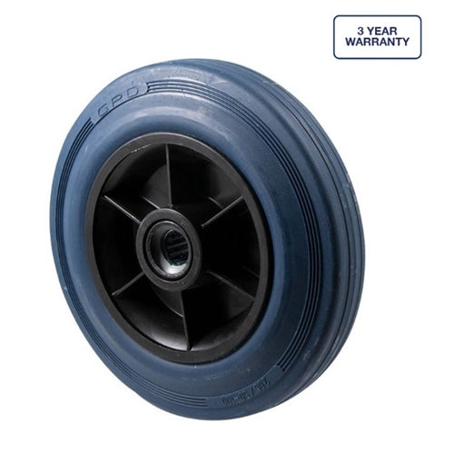 Fallshaw HBR200 - 200mm - Blue Hi-Res Rubber Wheel - Roller Bearing - 250kg