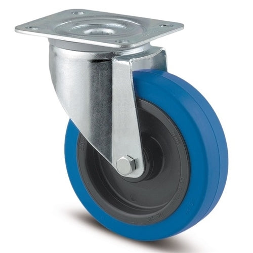 Tente 3470UFR100P62B - Alpha 100mm Blue Elastic Swivel Plate P62