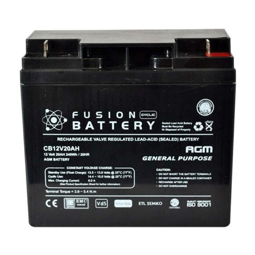 CB12V20AH Fusion AGM 12V Deep Cycle Battery