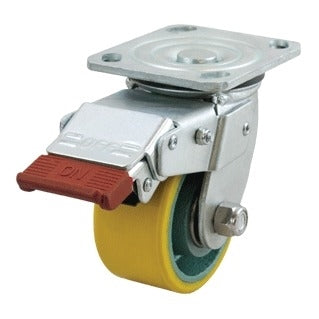 100mm Polyurethane Tyred Cast Iron Centred Wheel 500kg Capacity Castor (S4388SLB)
