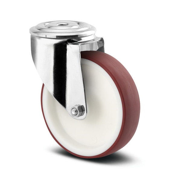Tente 8470UAD125P30M - Alpha SS 125mm Maroon PU Bolt Hole 13mm