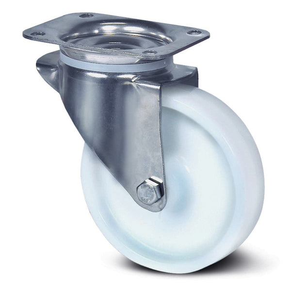 Tente 8470UOO160P63 - Alpha SS - 160mm White Nylon Swivel Plate P63