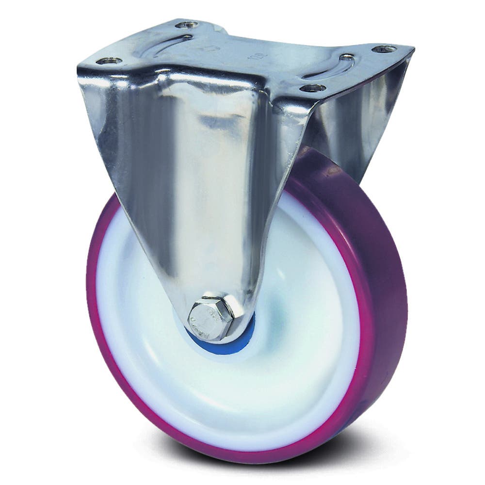 Tente 8478UAD200P63M - Alpha SS 200mm Maroon PU Fixed Plate P63