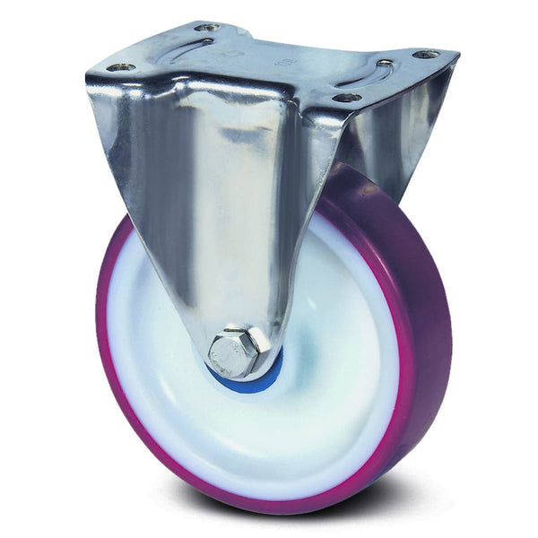 Tente 8478UAD200P63M - Alpha SS 200mm Maroon PU Fixed Plate P63