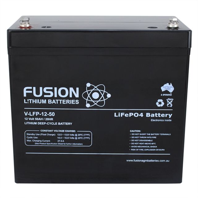 V-LFP-12-50 Fusion Lithium 12V Deep Cycle Battery